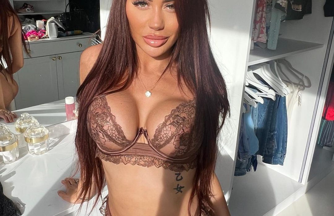 Chloe Ferry showcases her killer curves in a skimpy brown lingerie