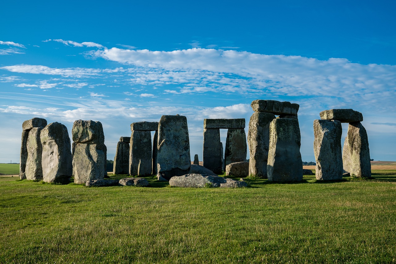 stonehenge on a bright sunny day